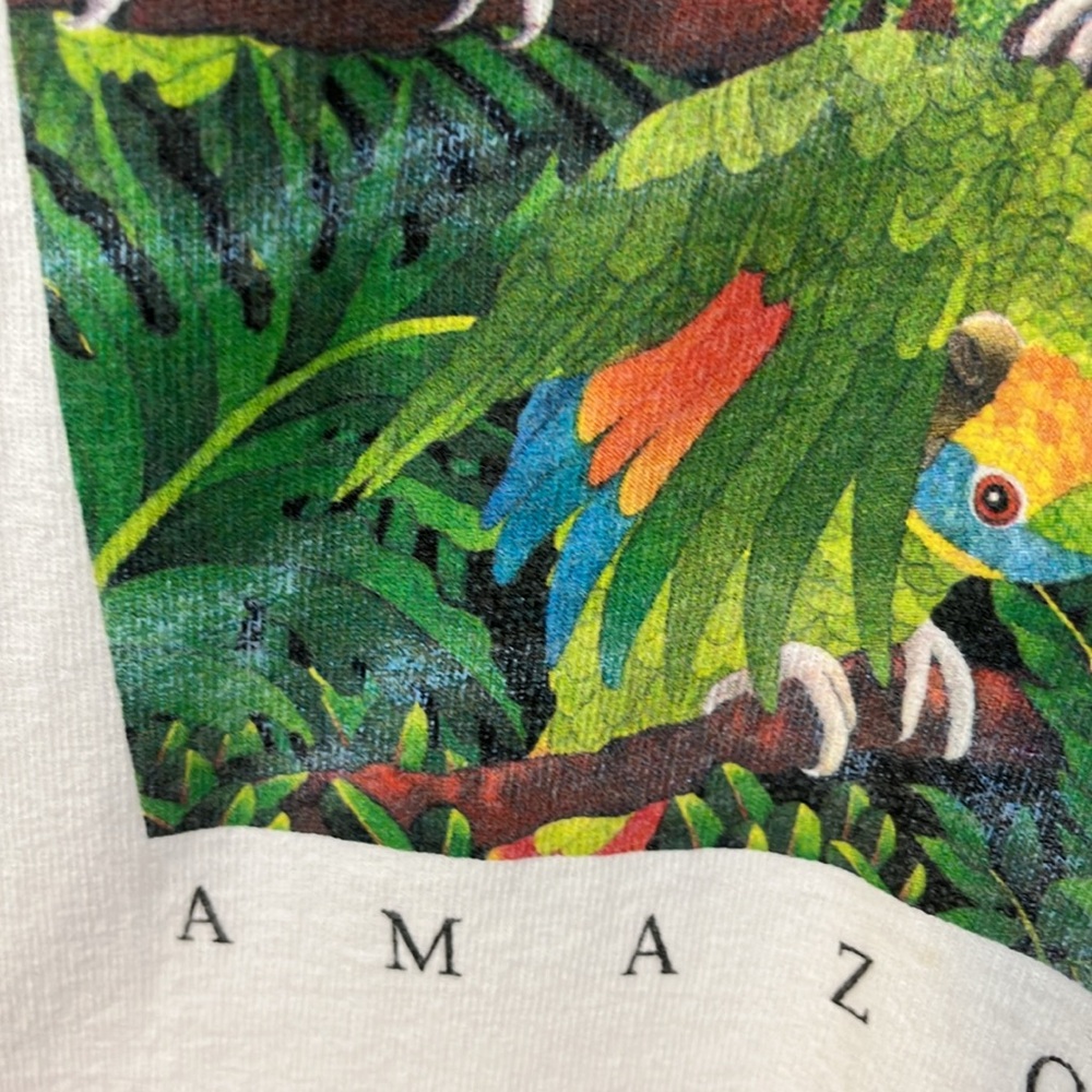 Amazon Parrots Tropical Jungle Long Sleeve Tee Shirt 1992 Firefly Studios Birds - Picture 10 of 17
